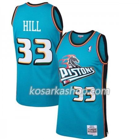 Dres Detroit Pistons Grant Hill 33 Hardwood Classics Plava Swingman
